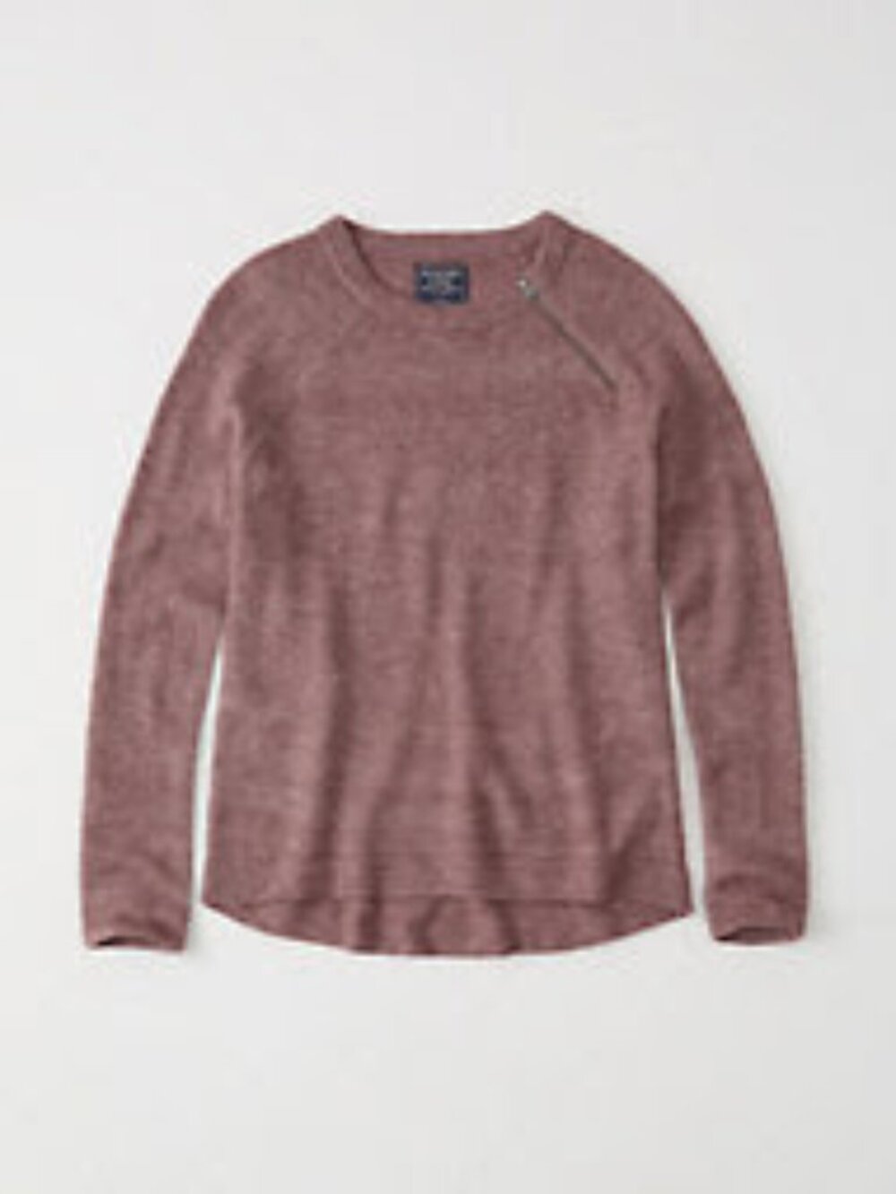 Abercrombie Pullover Zipper Crew Sweater in Mauve